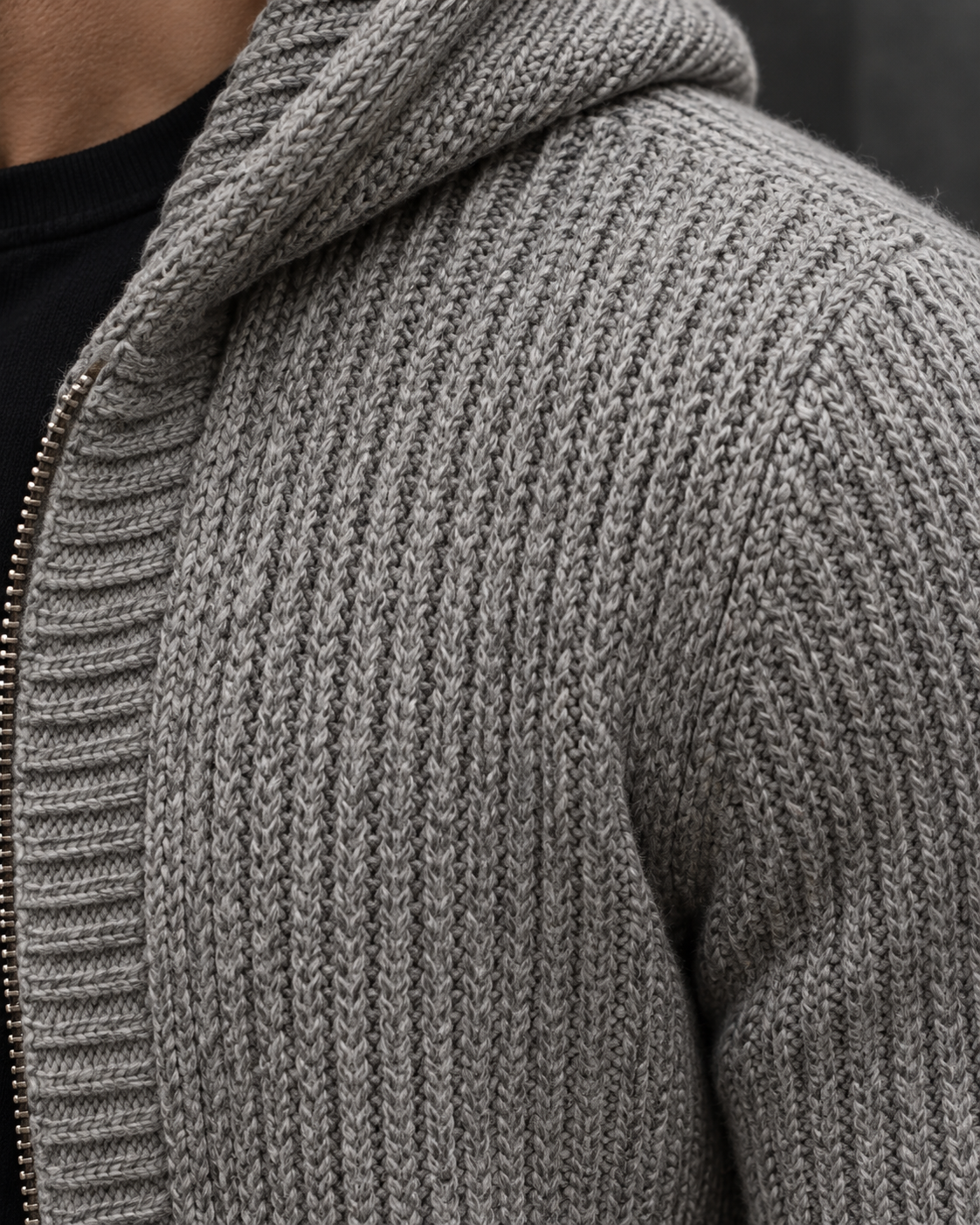 Men’s Slim Fit Hooded Zip-Through Cardigan
