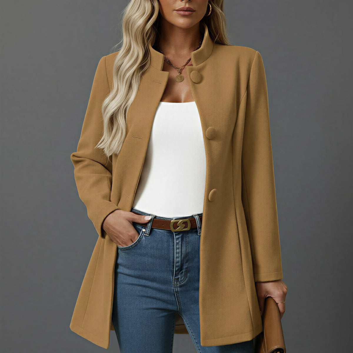 Hallie | Women's A-Line Winter Coat with Button-Down Closure 0
