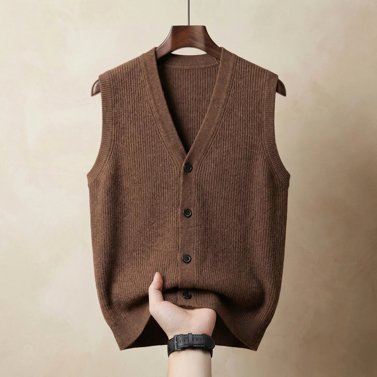 Lisbon Knitted Vest | Men's Sleeveless Cotton Blend Sweater Vest 2
