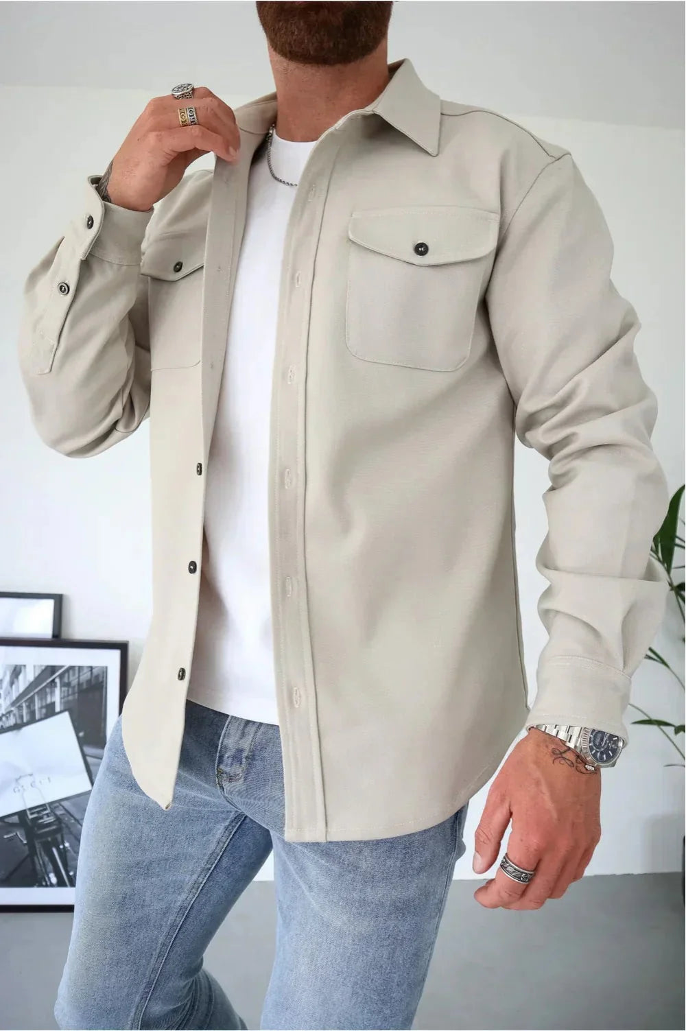 Men's Long Sleeve Shirt Jacket – Stylish Comfort for Every Occasion 7