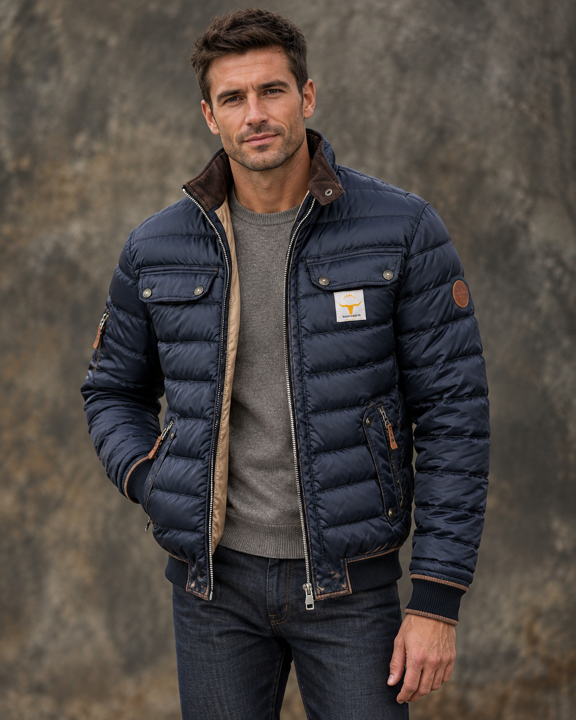 Men's Vintage Stand Collar Jacket | Men's Jacket Relaxed Fit