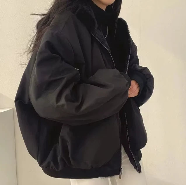 Women's Double-Sided Winter Jacket with Sheepskin Lining 6