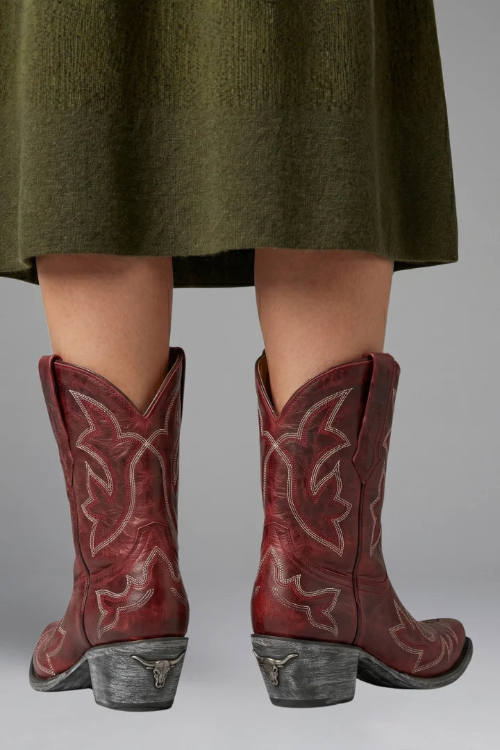 Women's Embroidered Leather Mid-Calf Boots 4