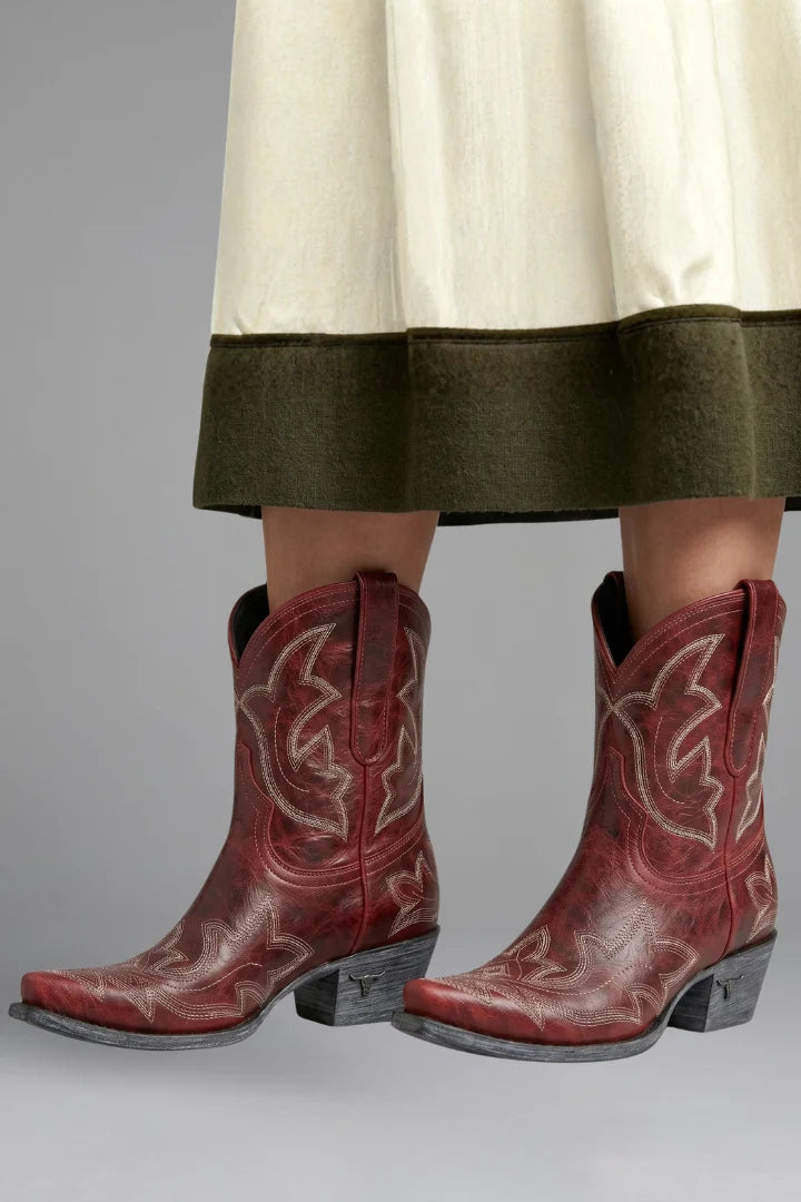 Women's Embroidered Leather Mid-Calf Boots 5