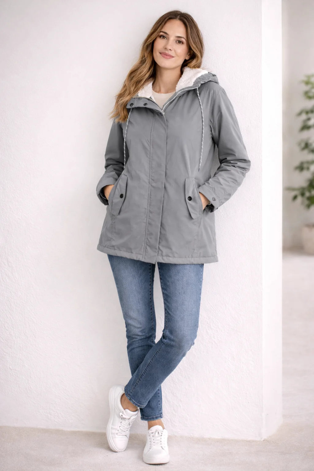Women's Mid-Length Puffer Jacket with Hood | Winter Coats Women 5