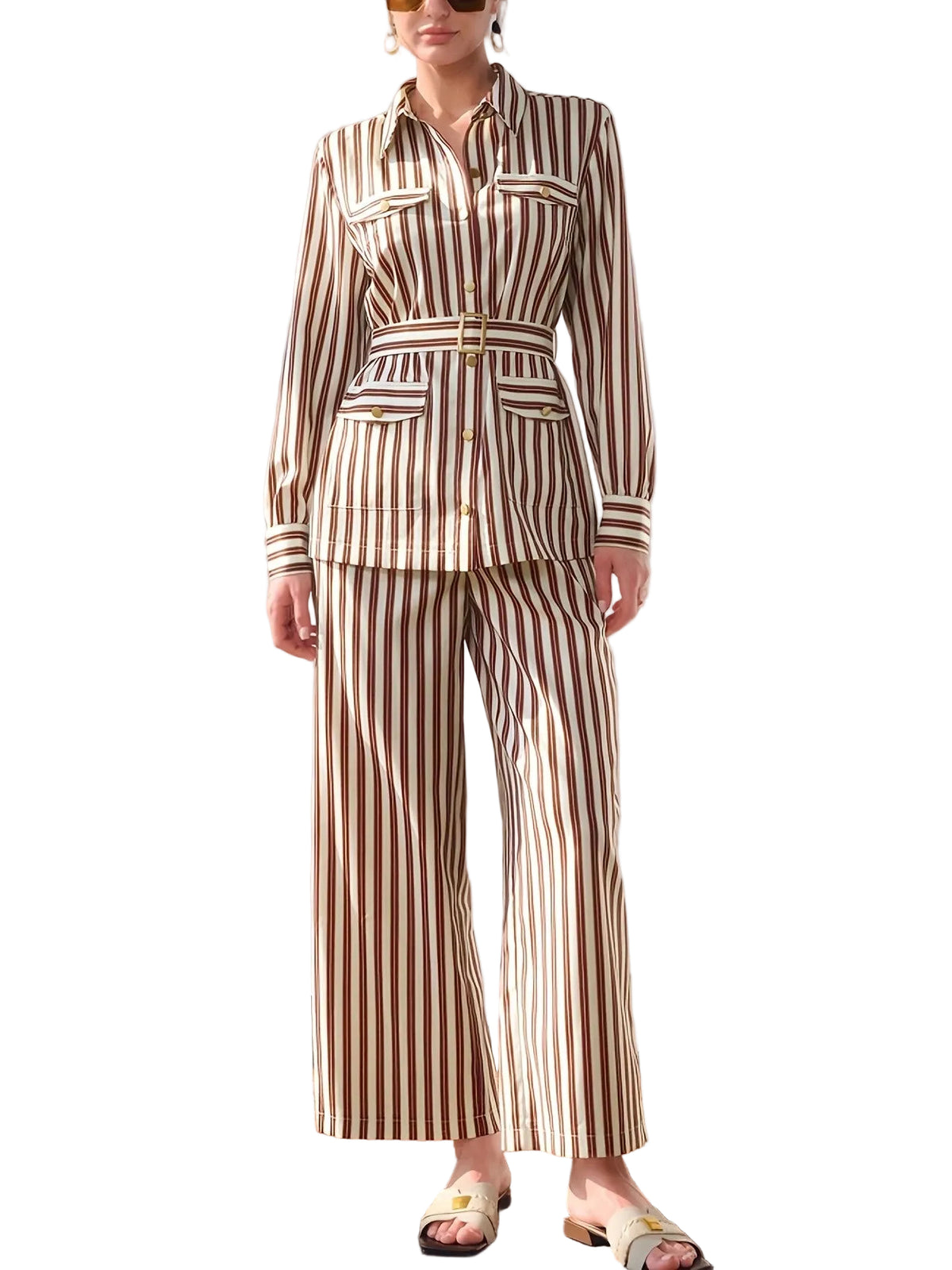 Women’s Striped Two-Piece Set