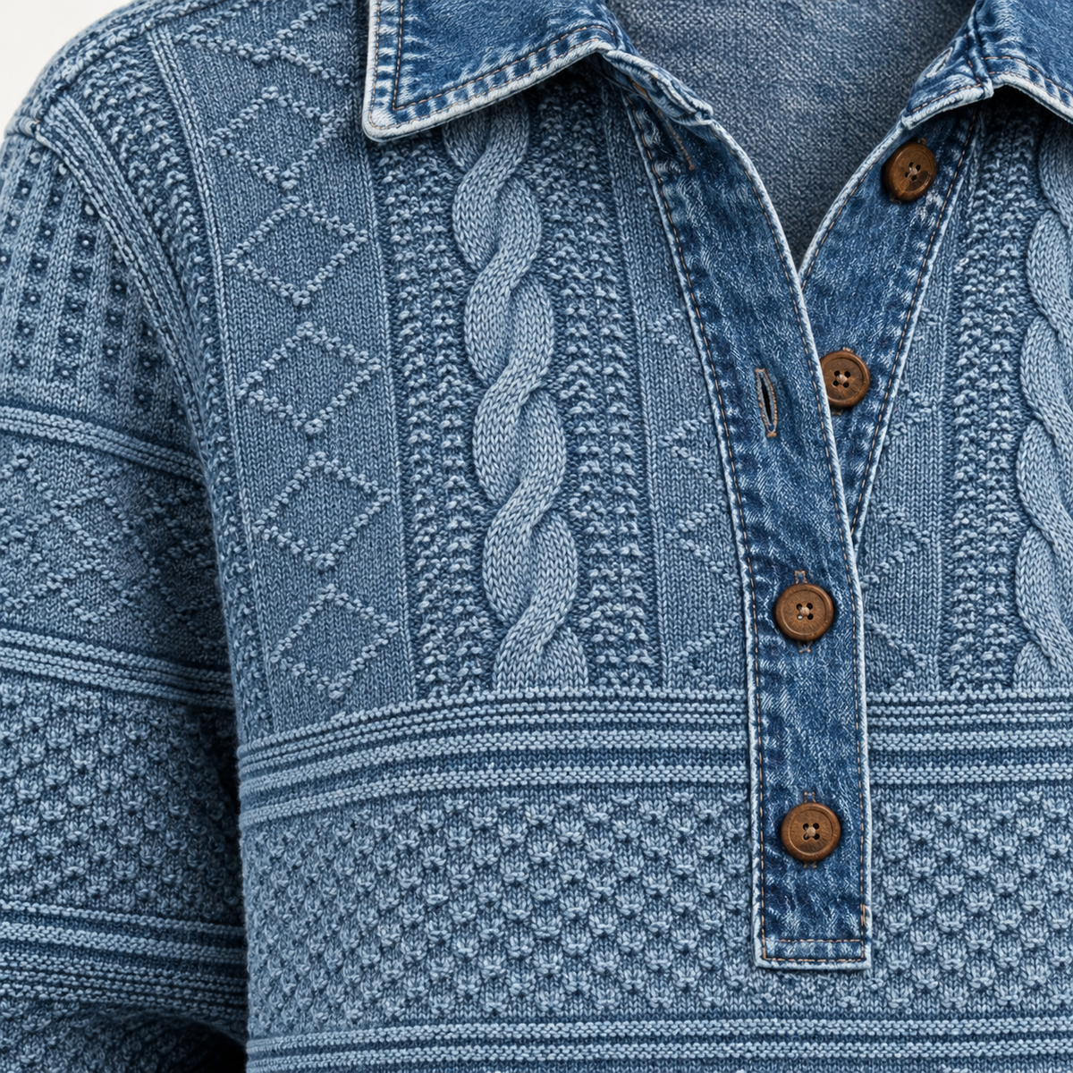 Women's Textured Sweatshirt with Half Button Closure Casual Top