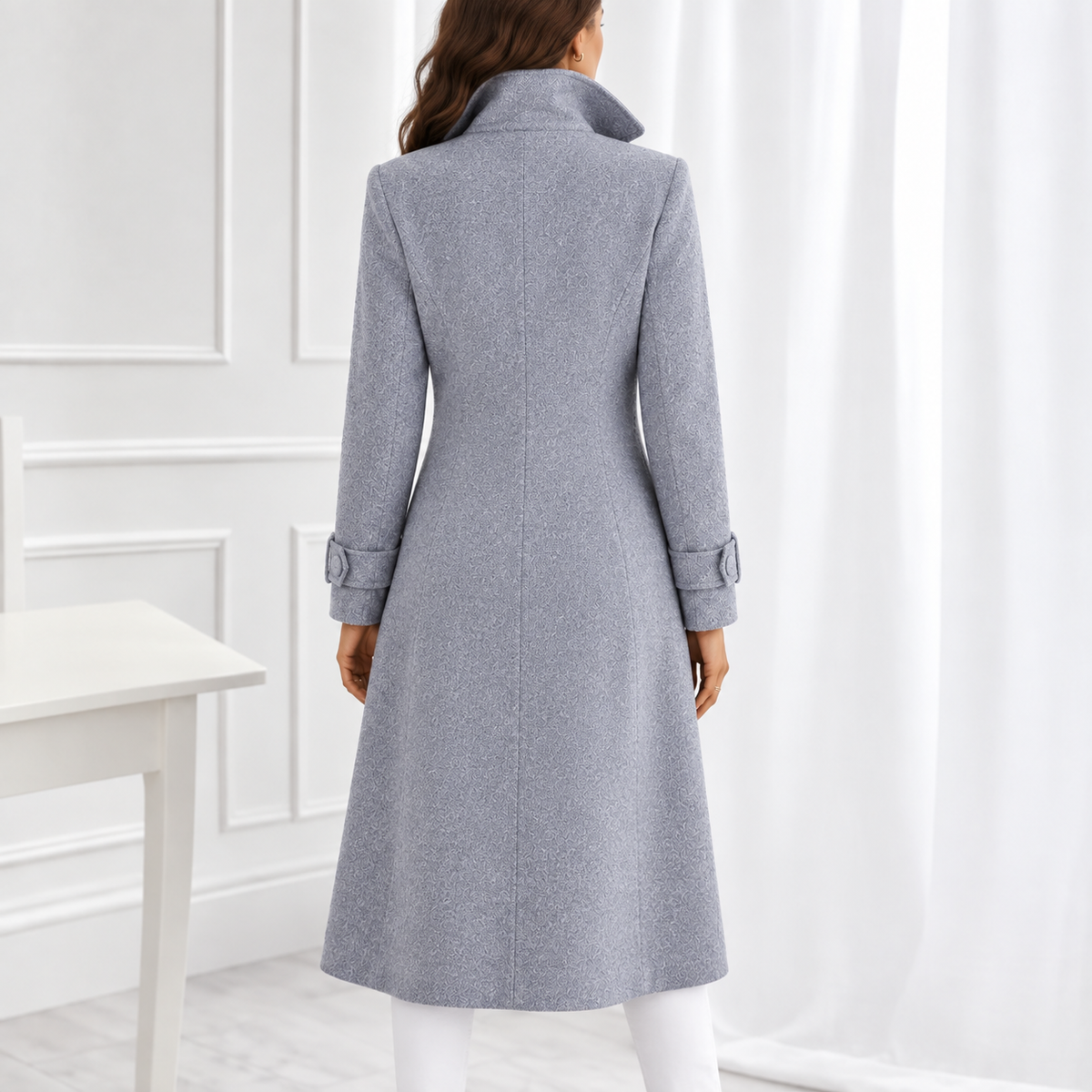 Women’s Wool Double-Breasted Coat Cozy Elegance for Fall Days