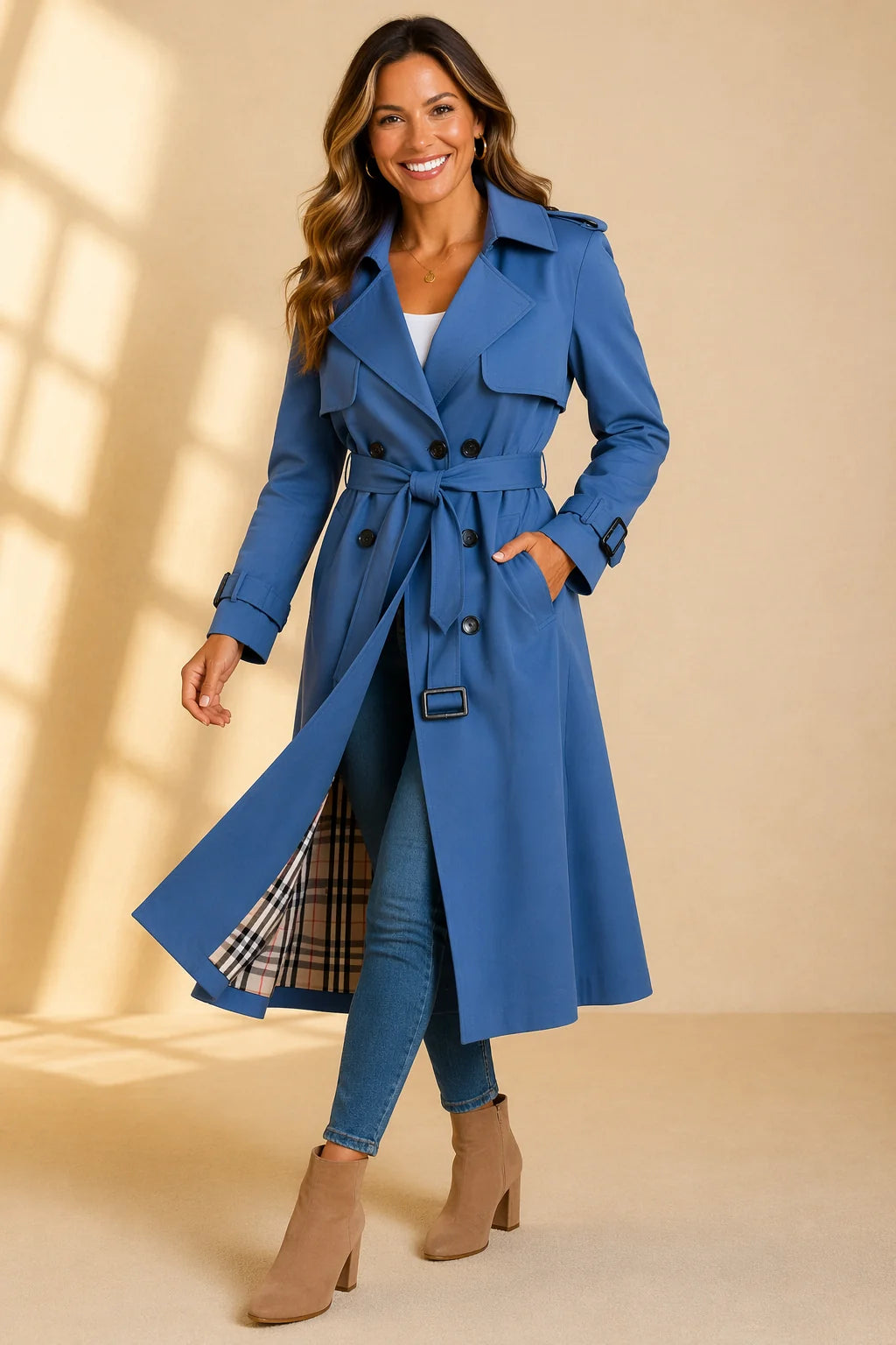 Classic Double Breasted Trench Coat ? Timeless Style & Flattering Fit 4
