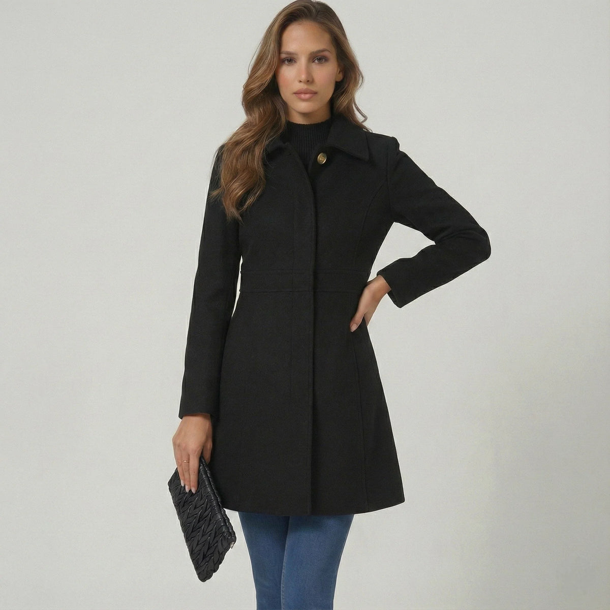Elegant A-Line Coat ? Flattering Silhouette with Timeless Style 0
