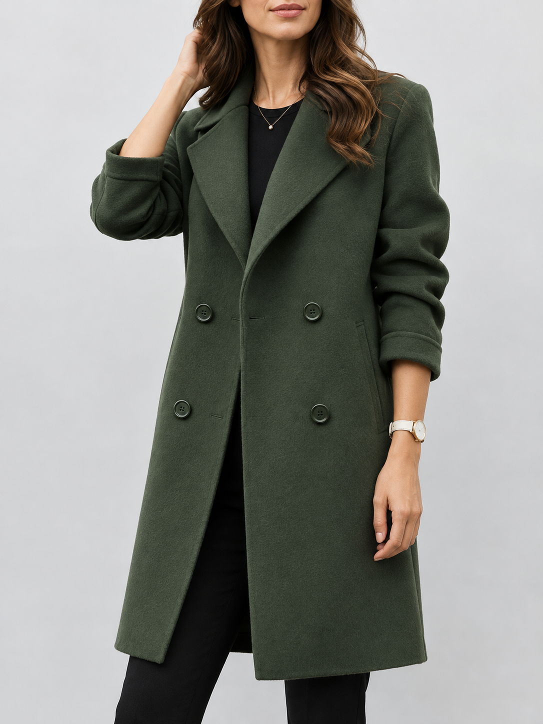 Women’s Double Breasted Mid-length Winter Coat