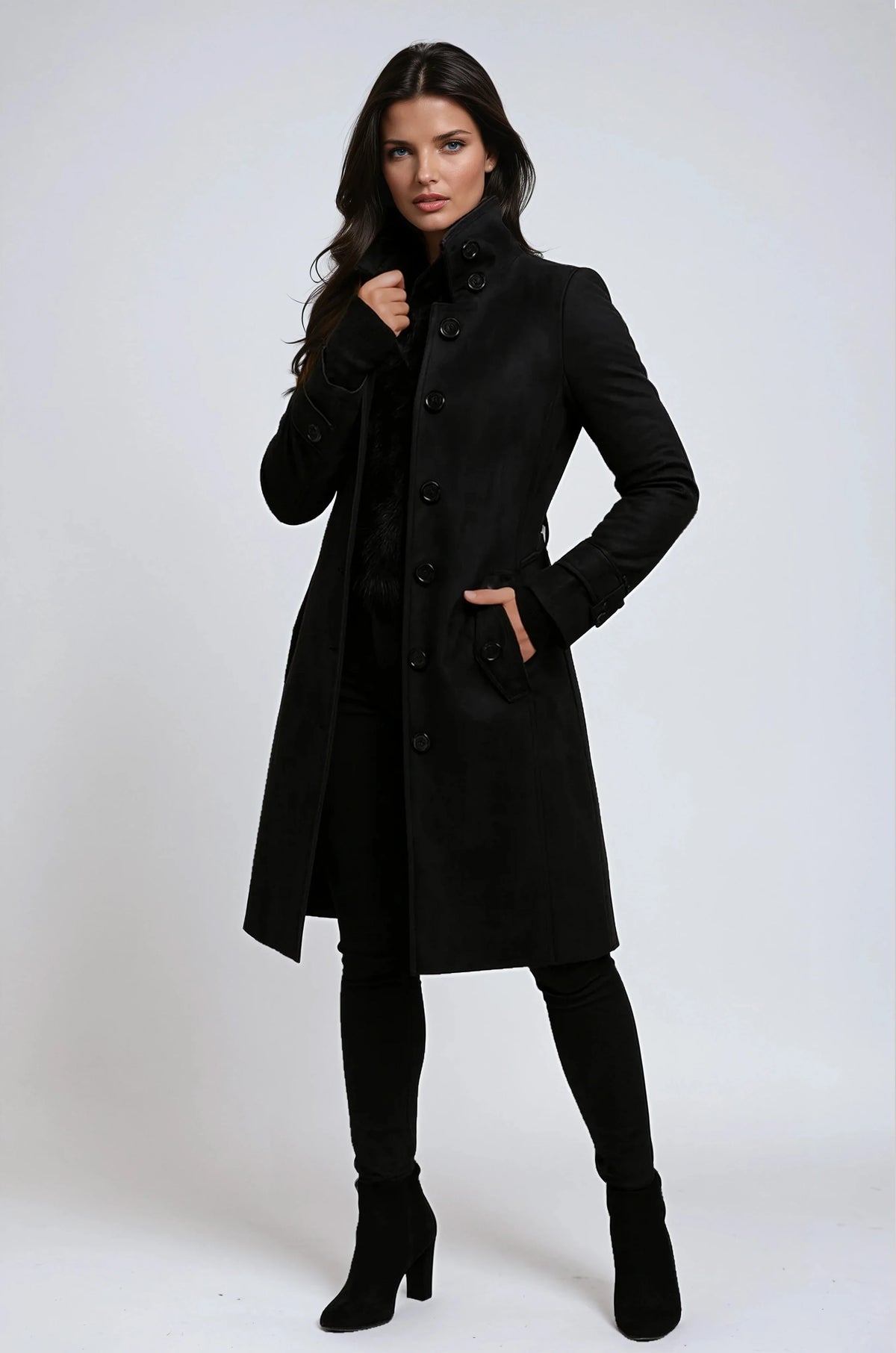 Isolde | High-Collared Women's Trench Coat 1