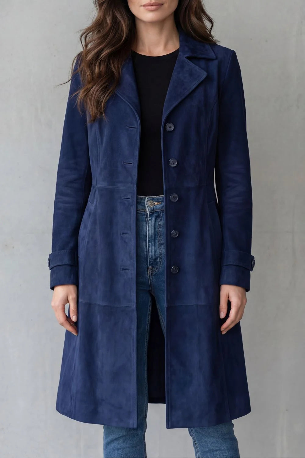 Longline Vintage Suede Coat for Women | Stylish Warm Outerwear 5