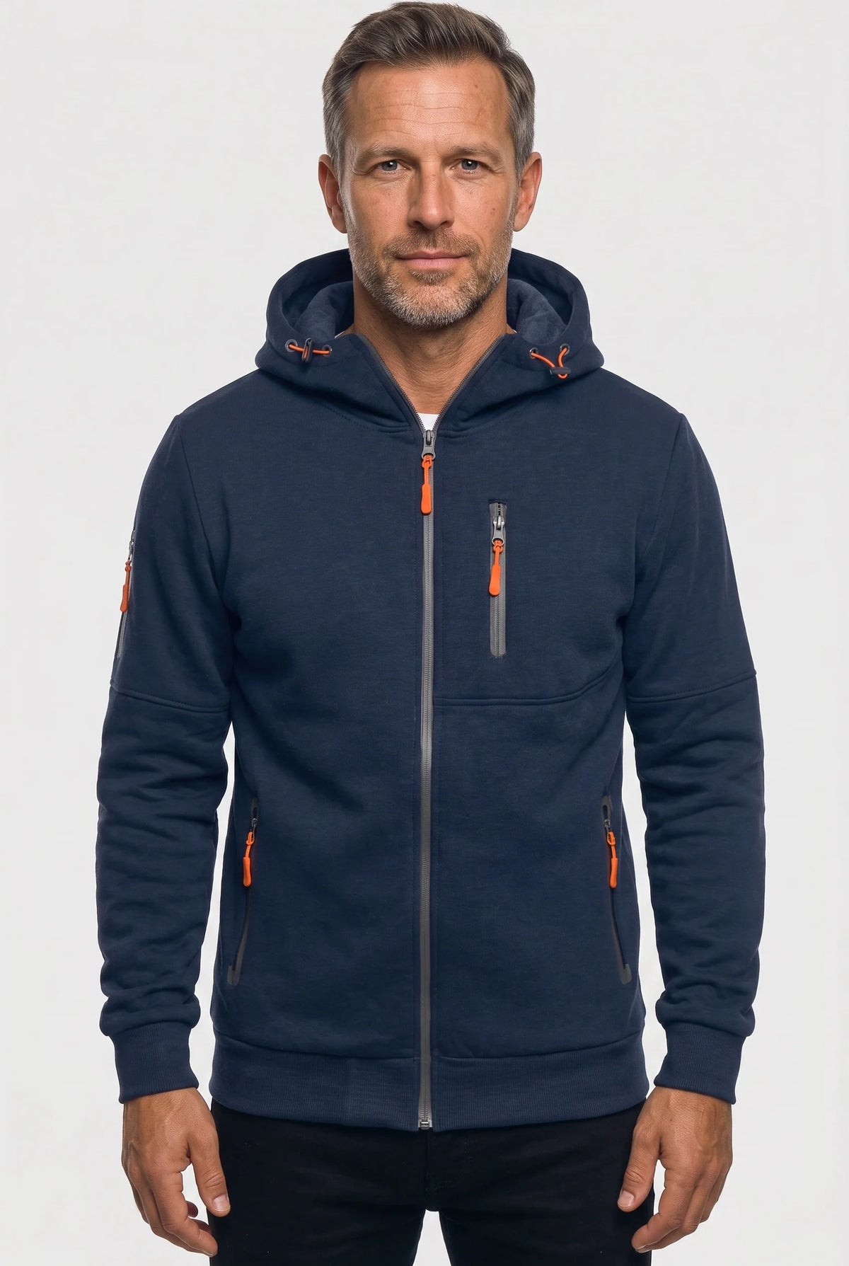 Men's Cotton Zip-Up Hoodie Comfort and Style for Active Days