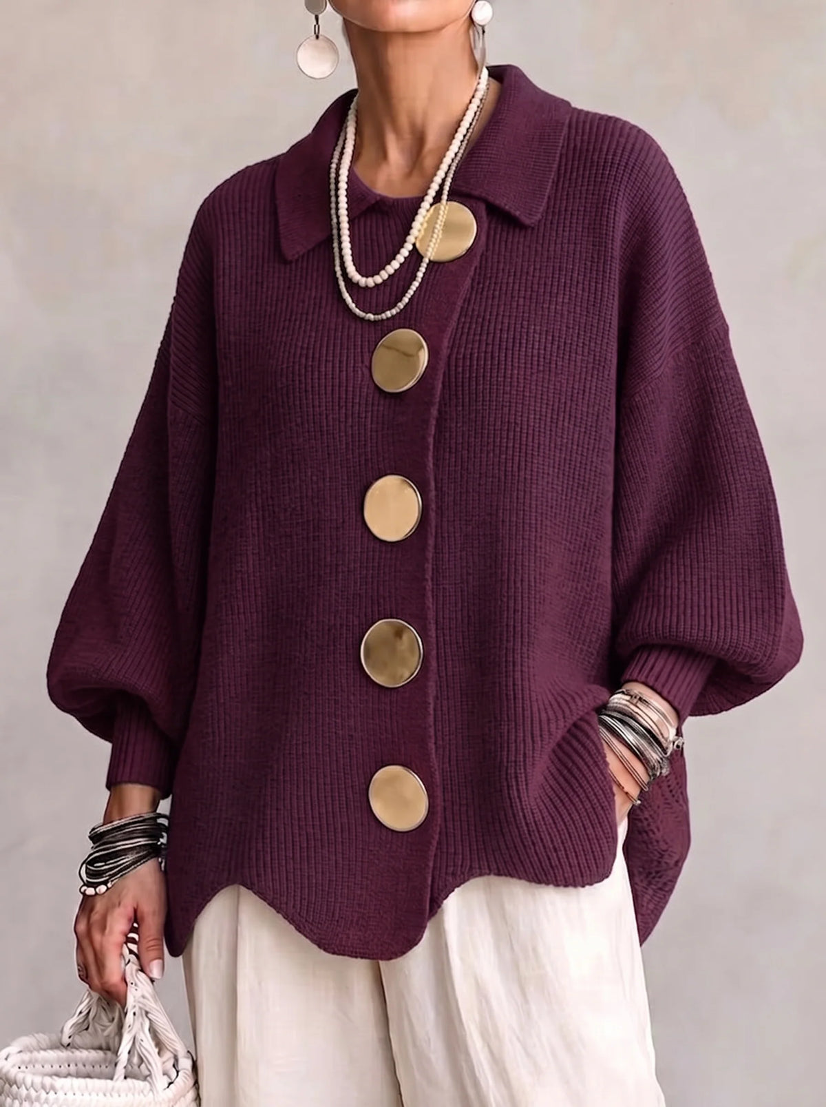 Oversized Collared Cardigan | Cardigans for Women