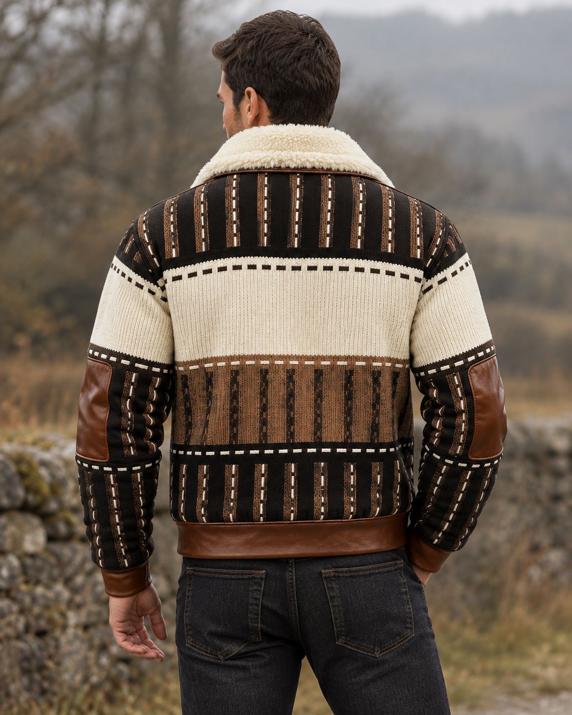 Men’s Borg Zip-Through Bomber Jacket