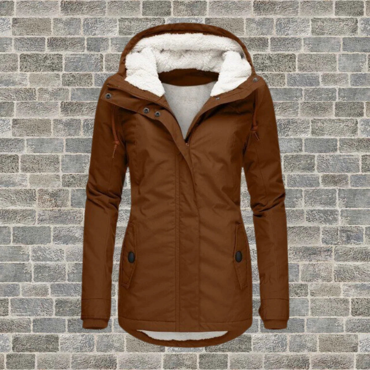 Versatile Pleated Cotton Coat With Lambswool Hood | Women's Winter Coat 2