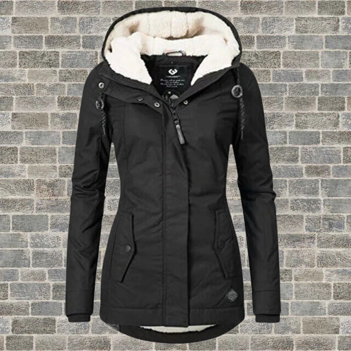 Versatile Pleated Cotton Coat With Lambswool Hood | Women's Winter Coat 3
