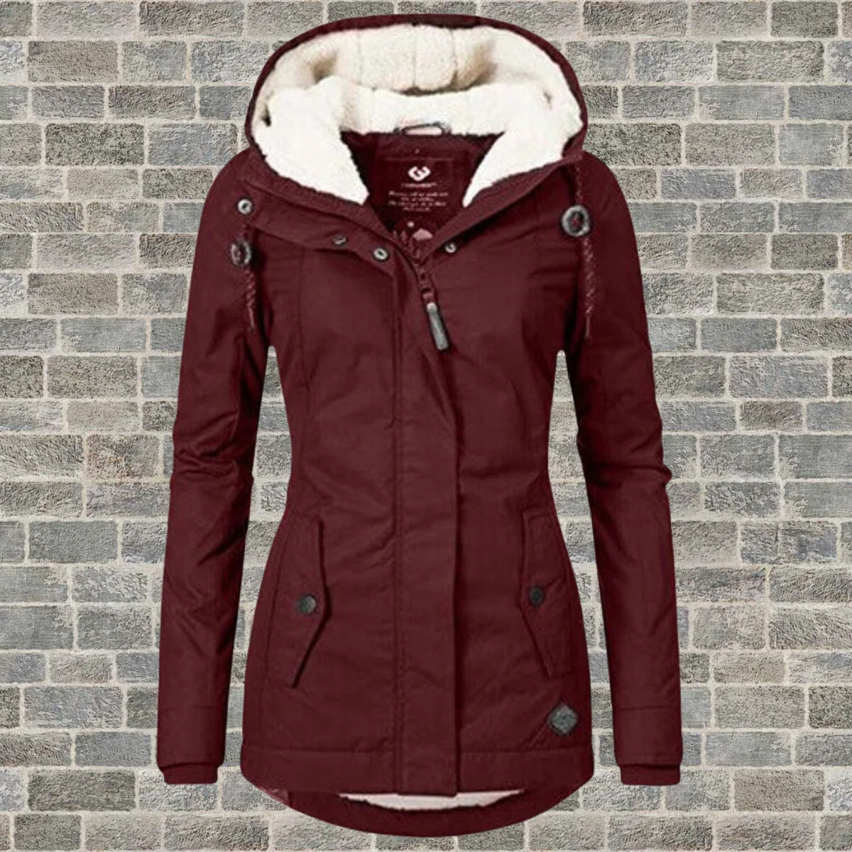 Versatile Pleated Cotton Coat With Lambswool Hood | Women's Winter Coat 4