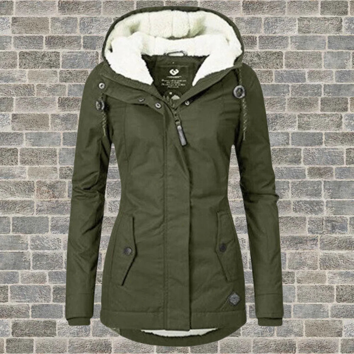 Versatile Pleated Cotton Coat With Lambswool Hood | Women's Winter Coat 5