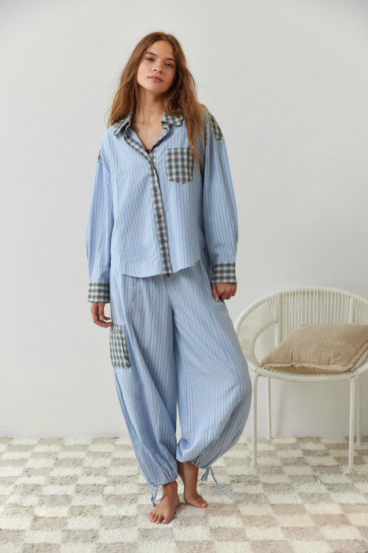 Women's Two-Piece Cotton Pajama Set Soft Stretchy Comfort 3