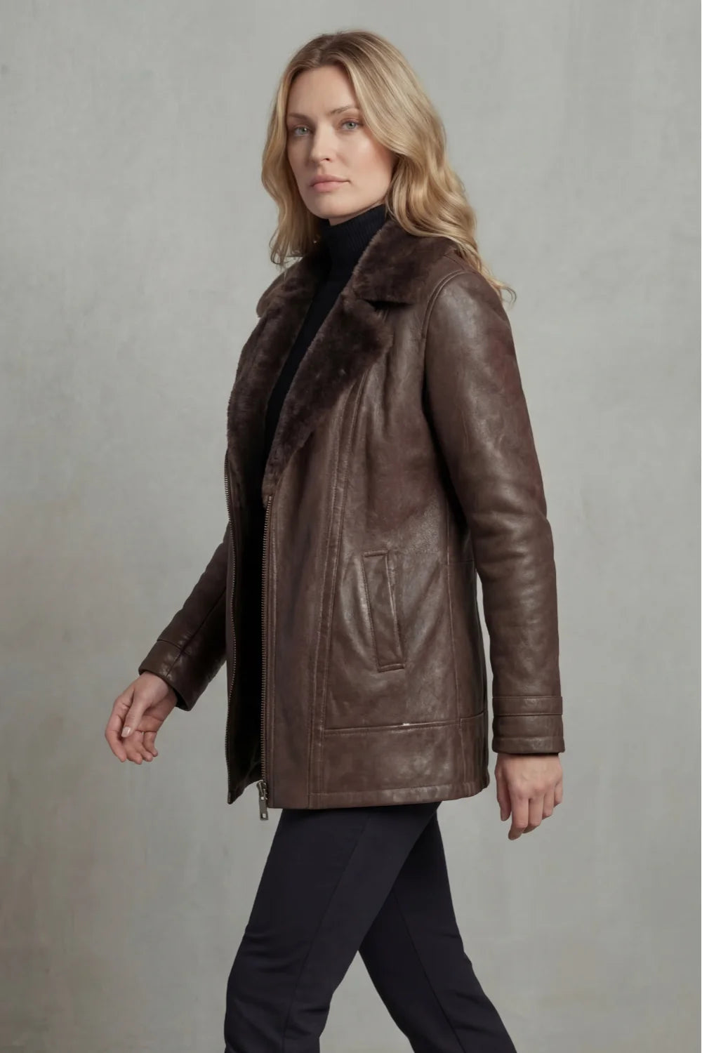 Wynne Shearling-Lined Leather Jacket for Women 2