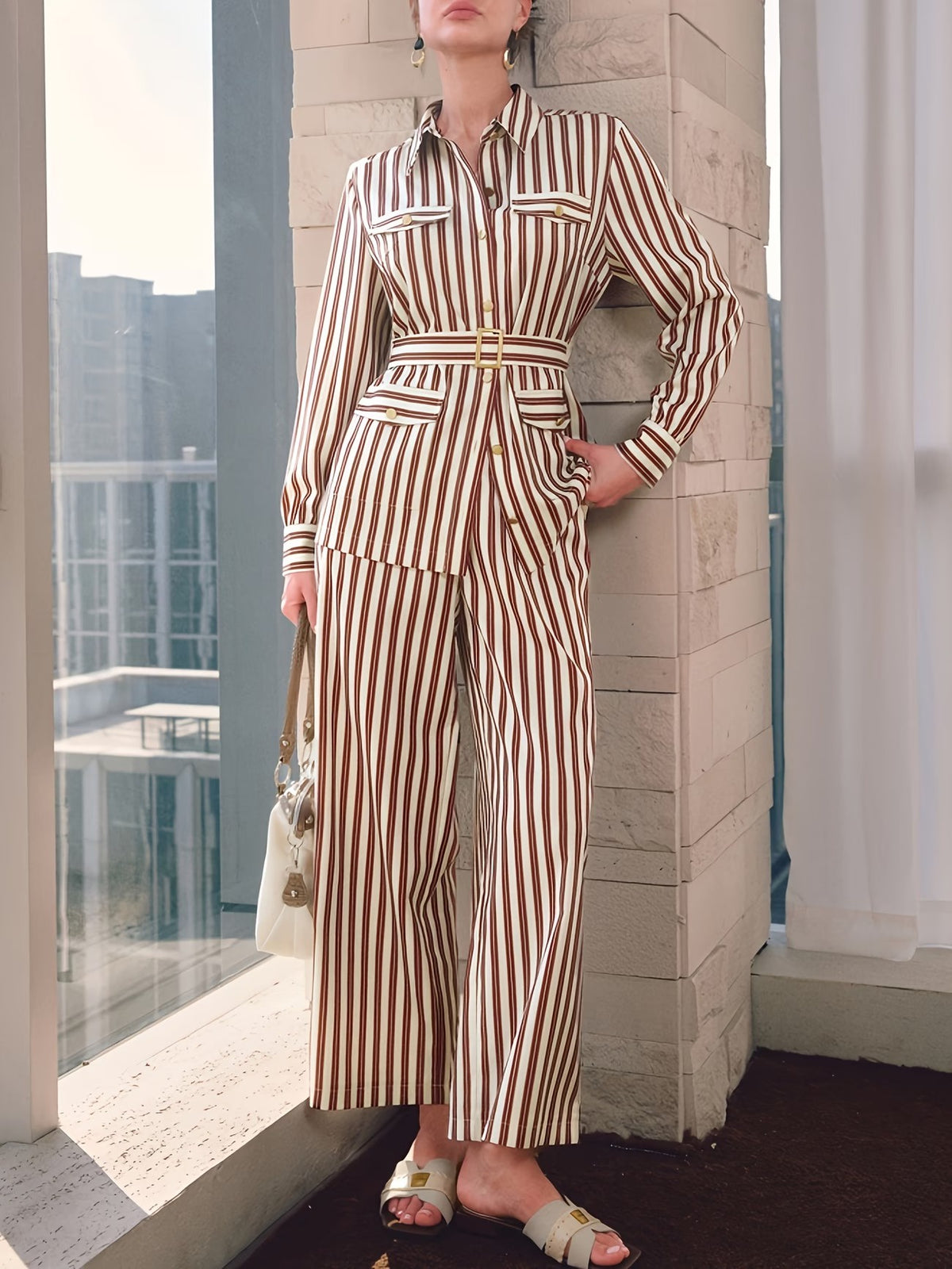 Women’s Striped Two-Piece Set