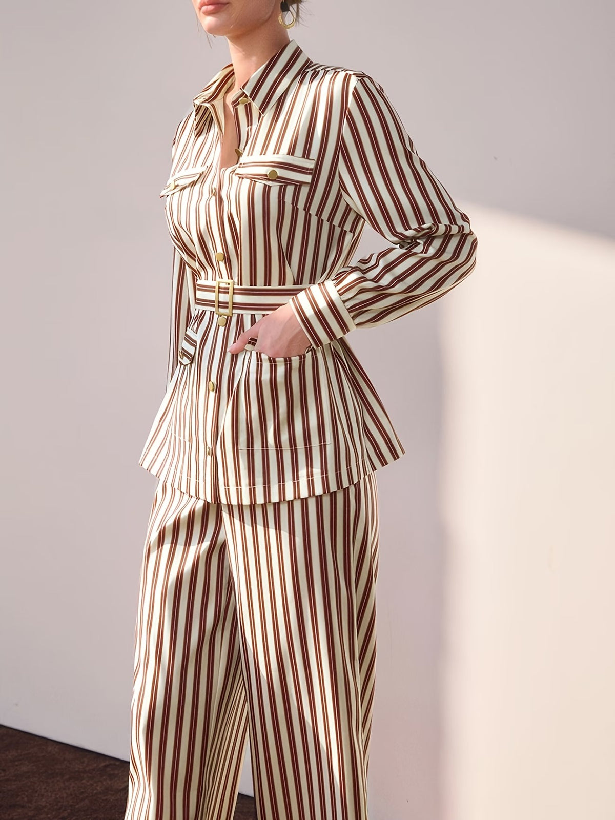 Women’s Striped Two-Piece Set